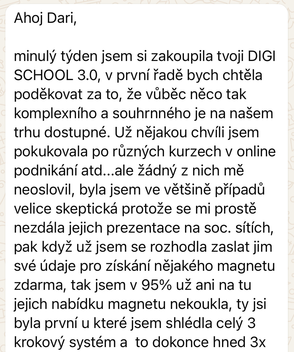 Zpětná vazba od klientky 53