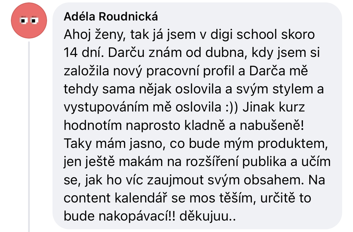 Zpětná vazba od klientky 38