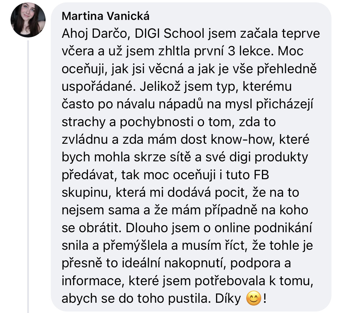 Zpětná vazba od klientky 42