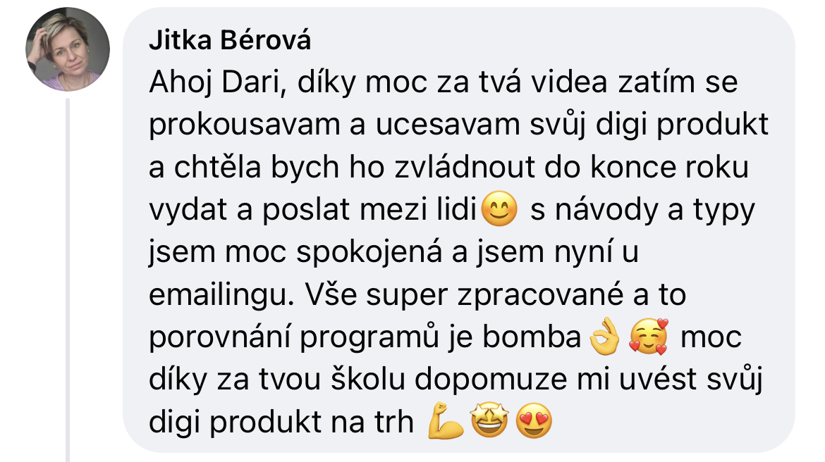 Zpětná vazba od klientky 39