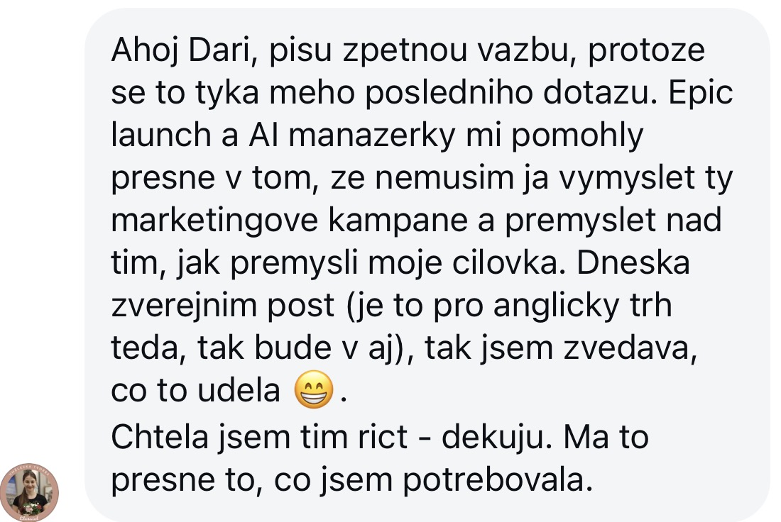 Zpětná vazba od klientky 62