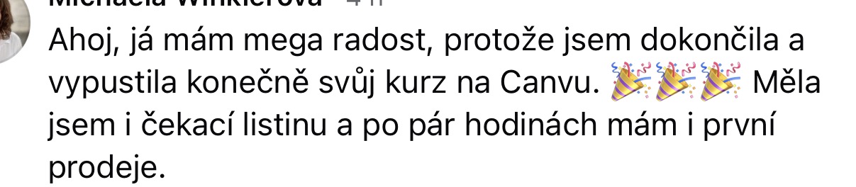 Zpětná vazba od klientky 70