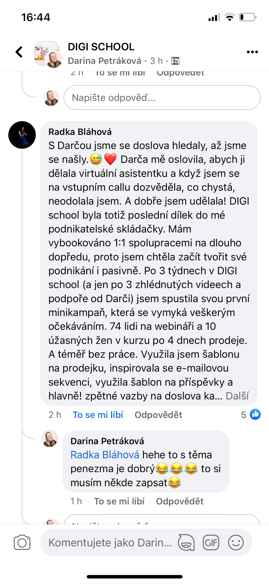 Zpětná vazba od klientky 32