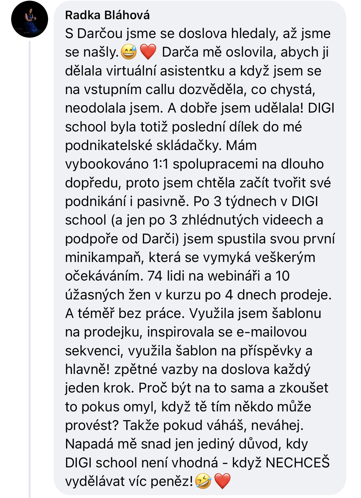 Zpětná vazba od klientky 33