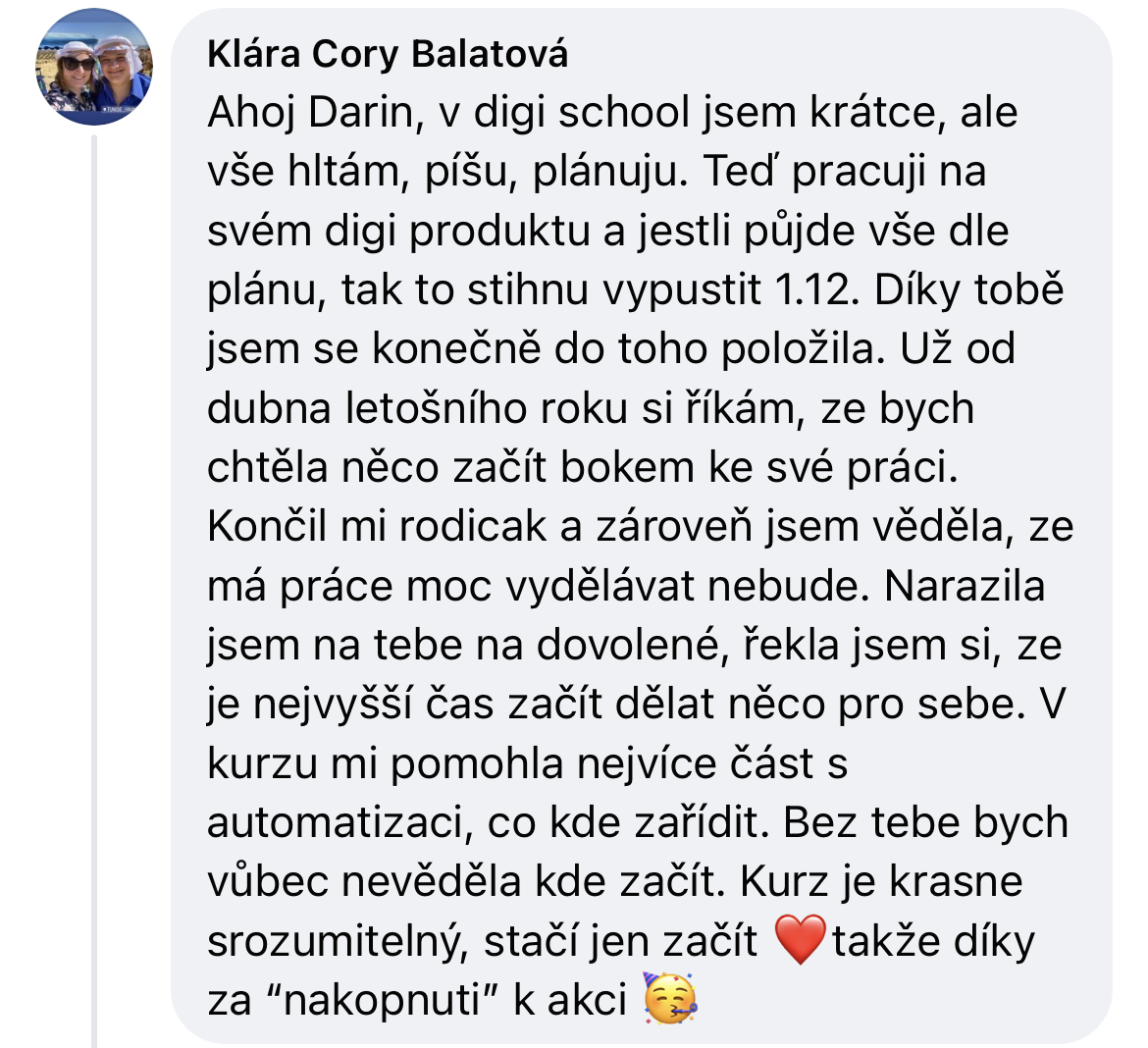 Zpětná vazba od klientky 31