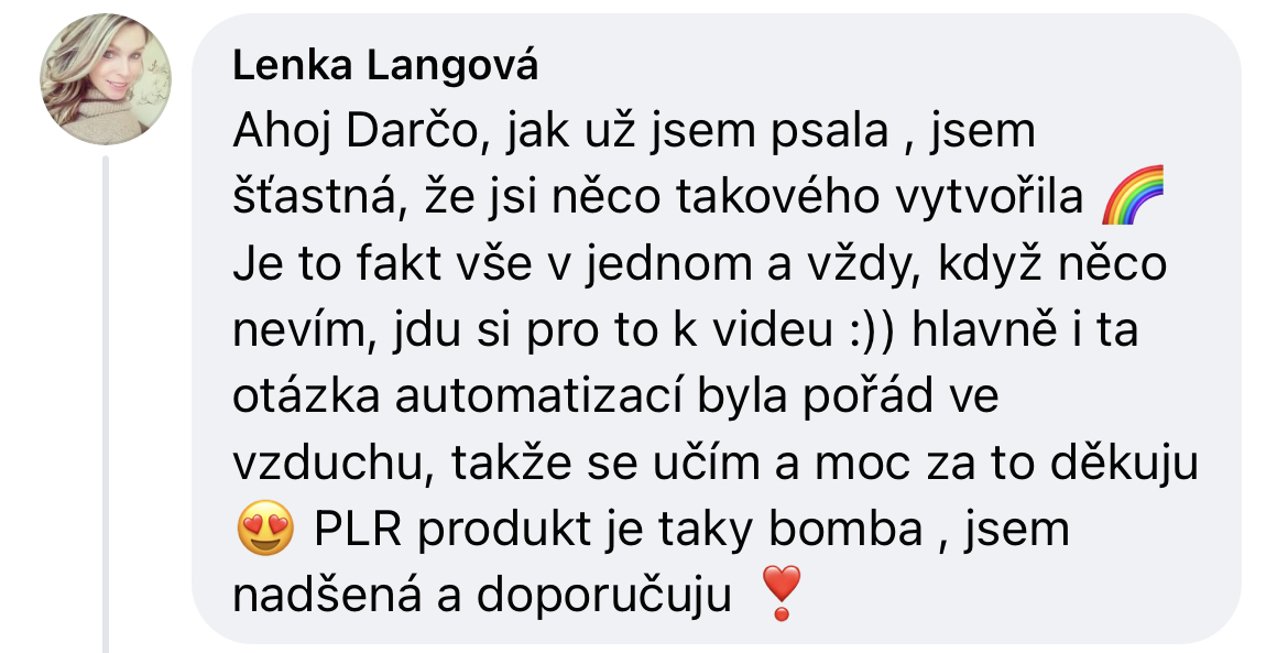 Zpětná vazba od klientky 45