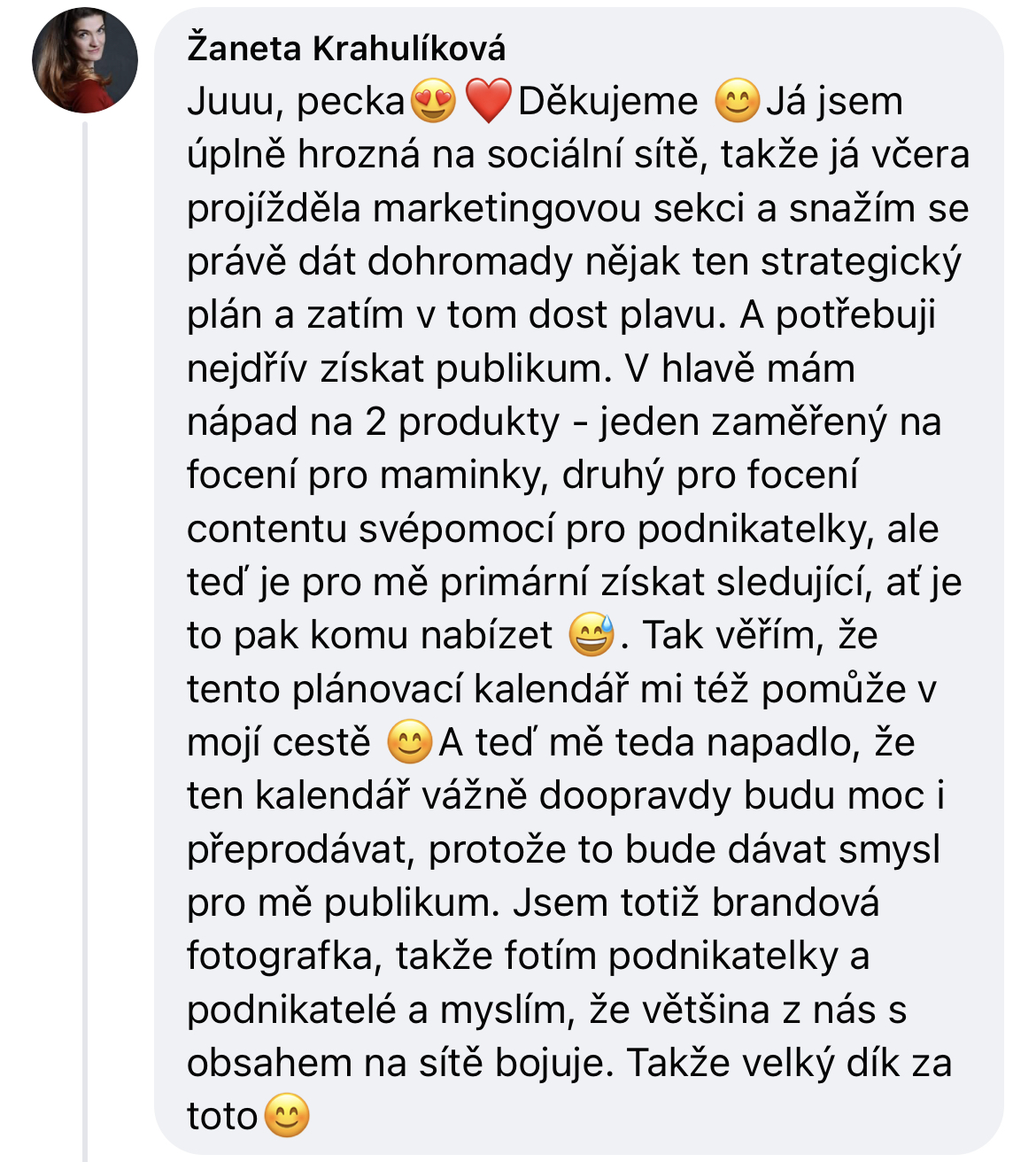 Zpětná vazba od klientky 36
