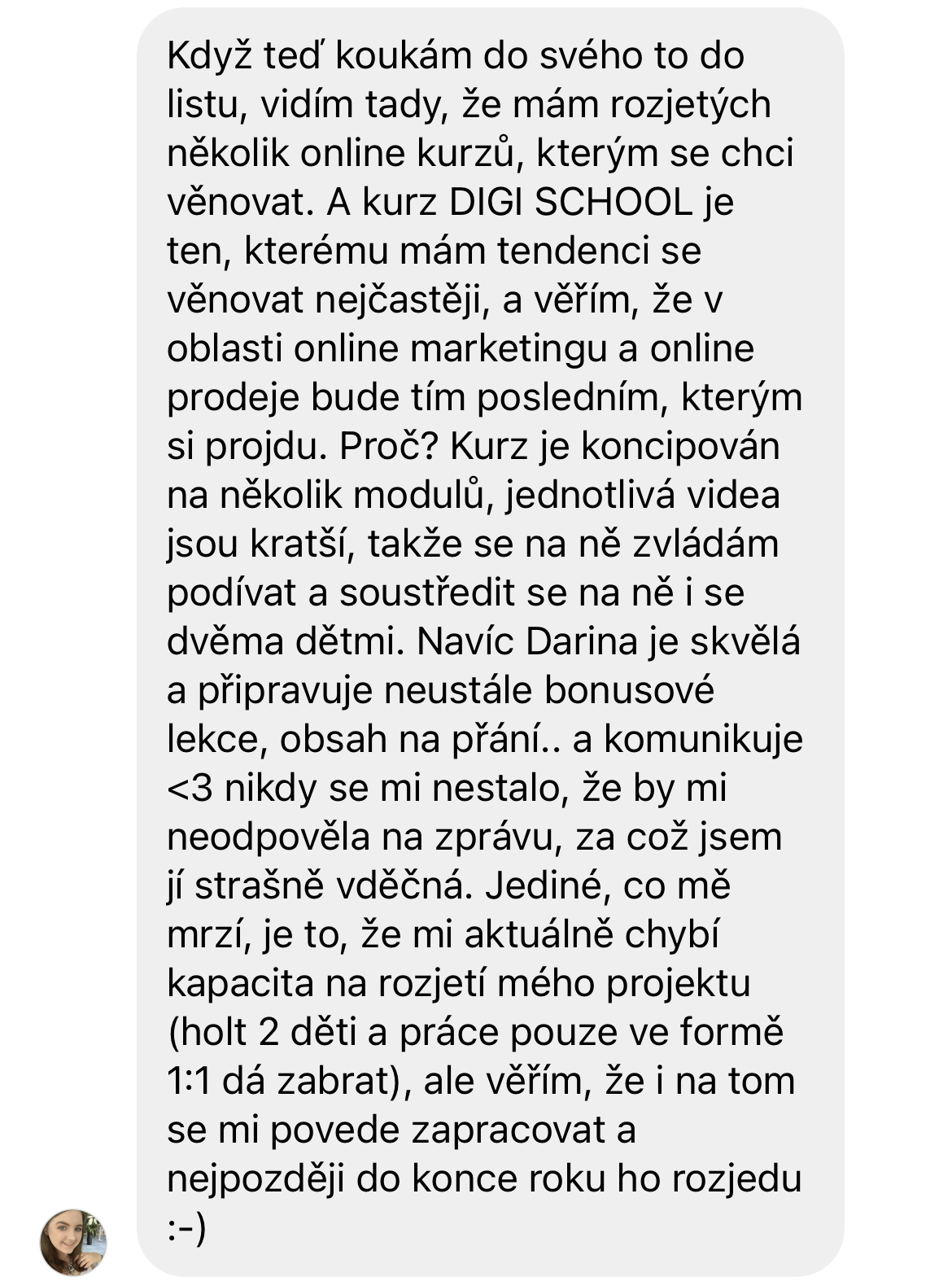 Zpětná vazba od klientky 50