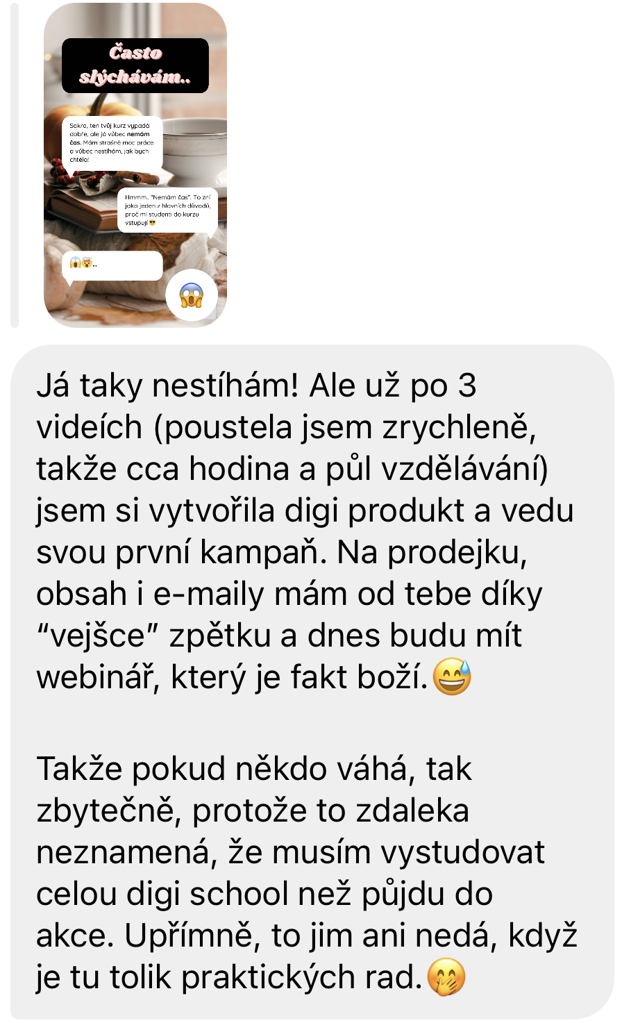 Zpětná vazba od klientky 26