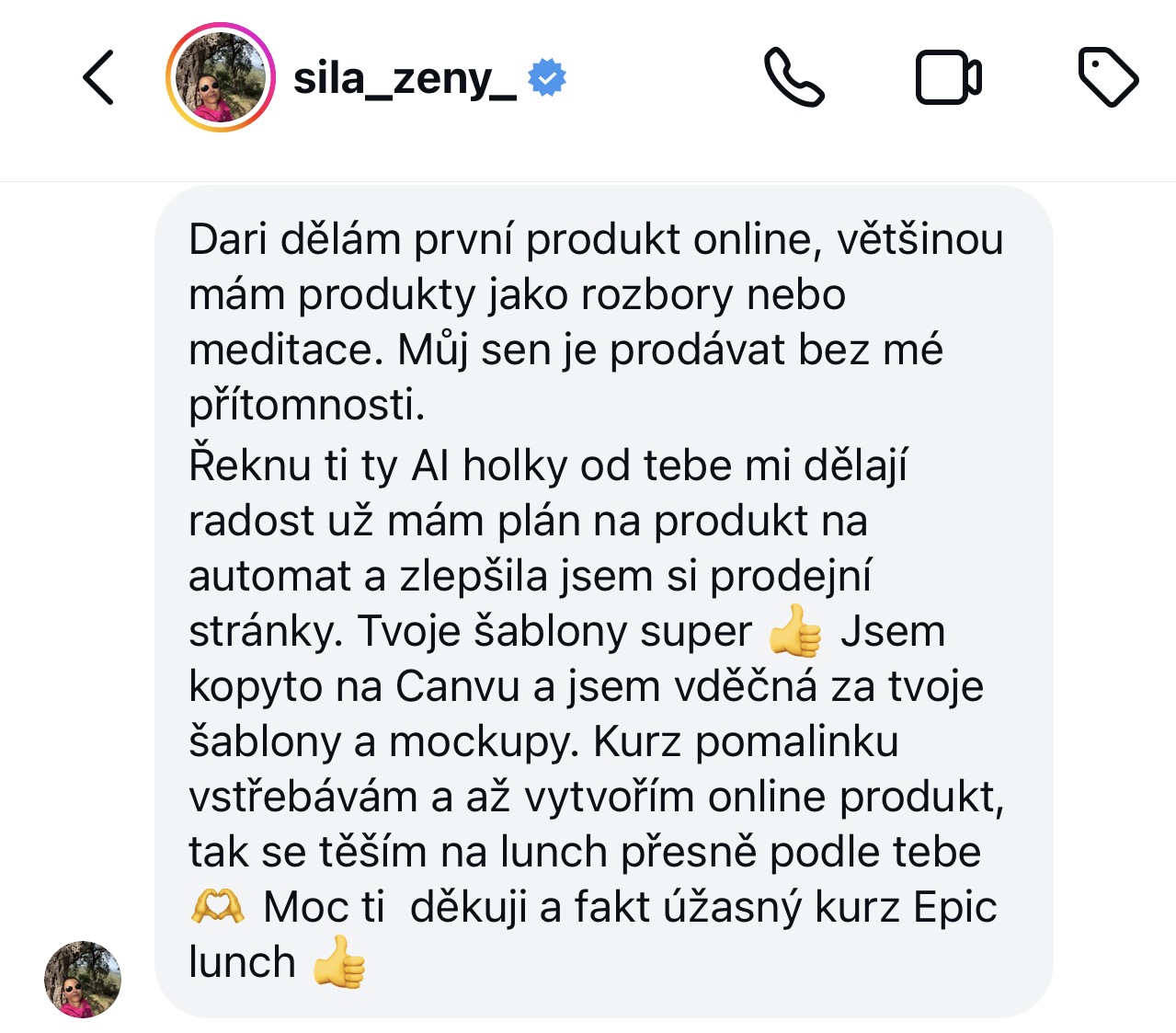 Zpětná vazba od klientky 63