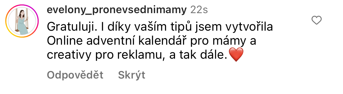Zpětná vazba od klientky 20